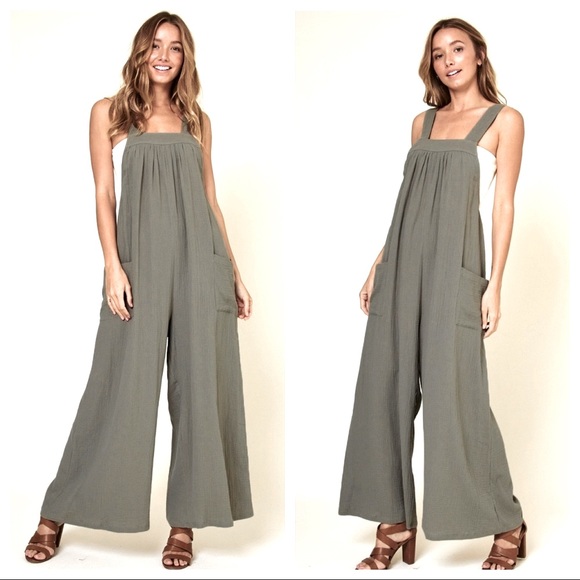 Angela Solid Fabulous Wide Leg Jumpsuit - Picture 2 of 5